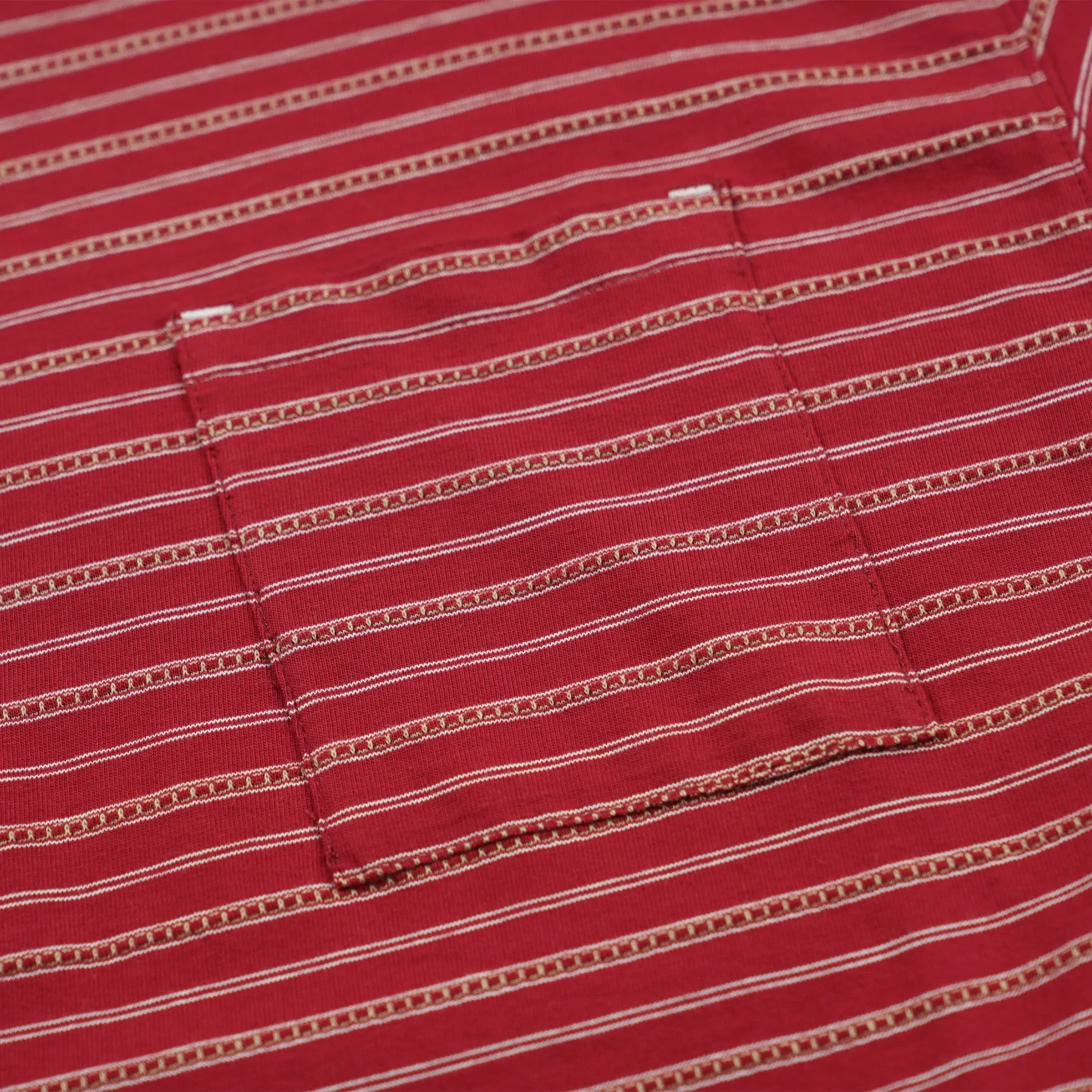 JACQUARD STRIPE HALF T-SHIRT - RED sold by FrizmWORKS product image thumbnail 4