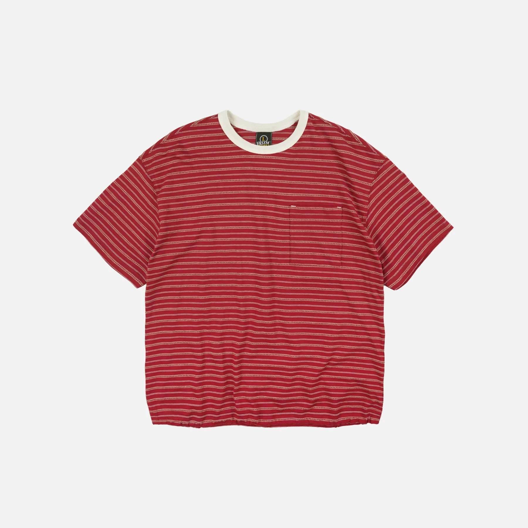JACQUARD STRIPE HALF T-SHIRT - RED sold by FrizmWORKS