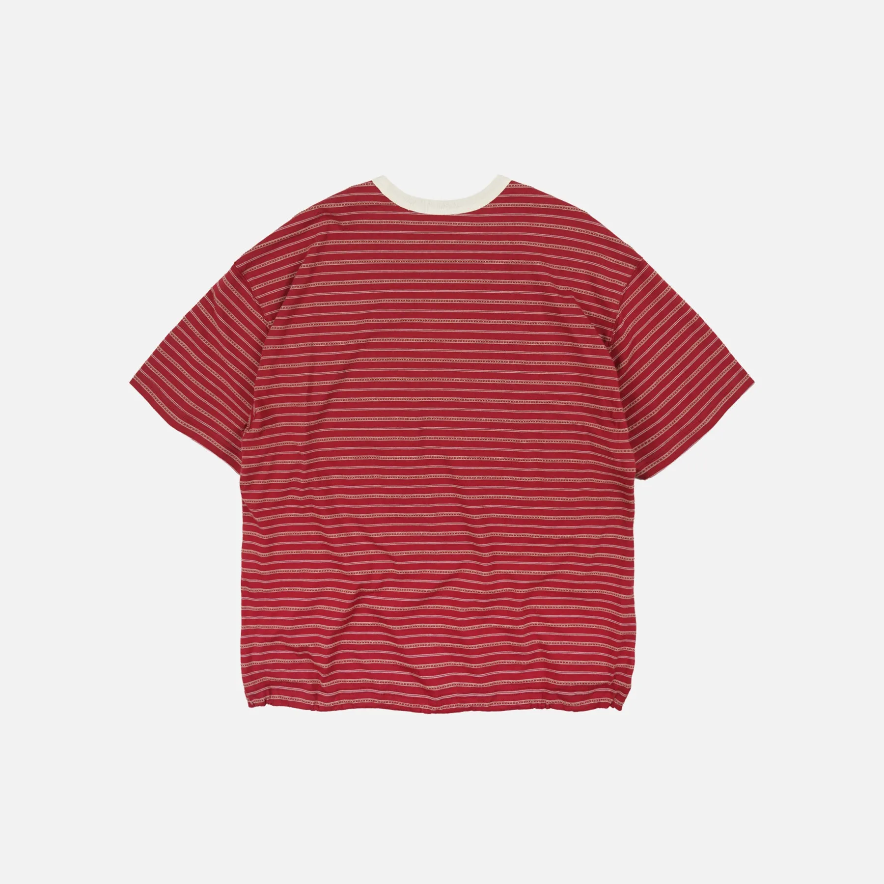 JACQUARD STRIPE HALF T-SHIRT - RED sold by FrizmWORKS product image thumbnail 2