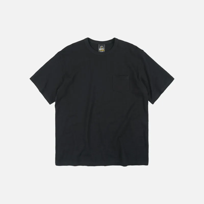 SLUB POCKET HALF T-SHIRT - BLACK made by FrizmWORKS