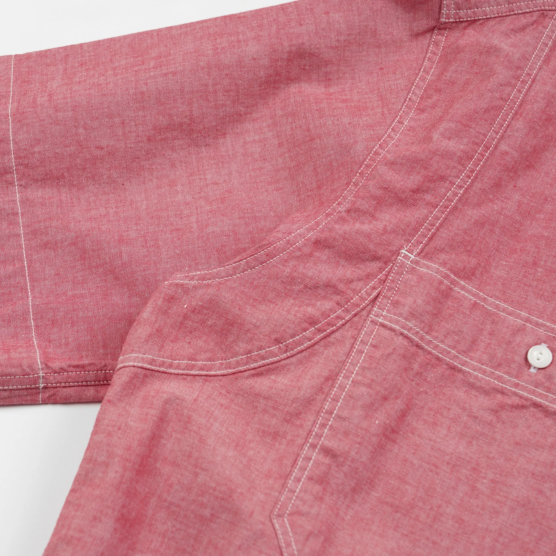 CHAMBRAY BIG POCKET HALF SHIRT - RED sold by FrizmWORKS product image thumbnail 3