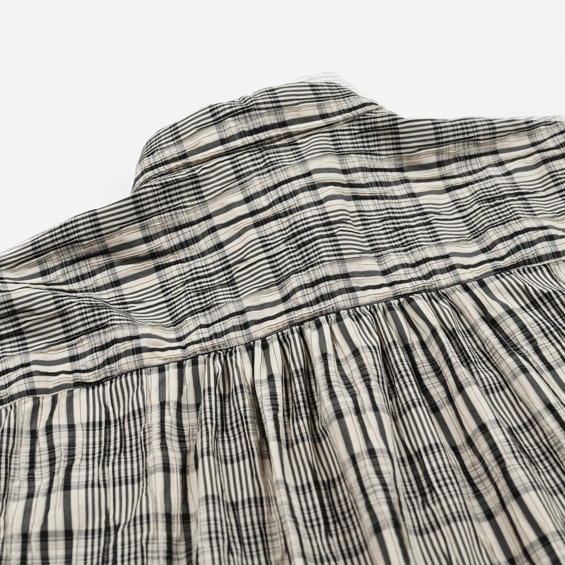 GATHERED CHECK SHIRT - BLACK sold by FrizmWORKS product image thumbnail 5
