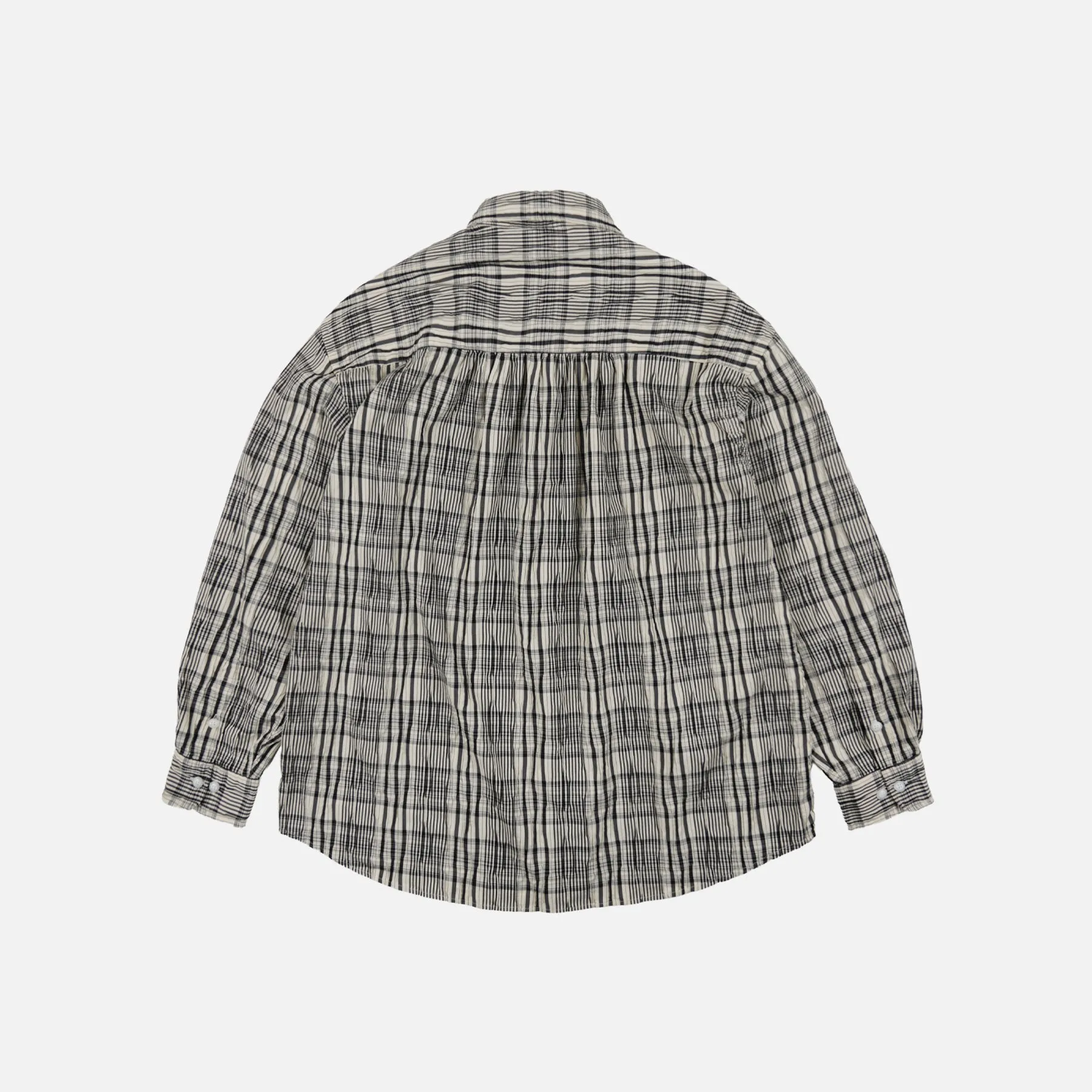 GATHERED CHECK SHIRT - BLACK sold by FrizmWORKS product image thumbnail 2