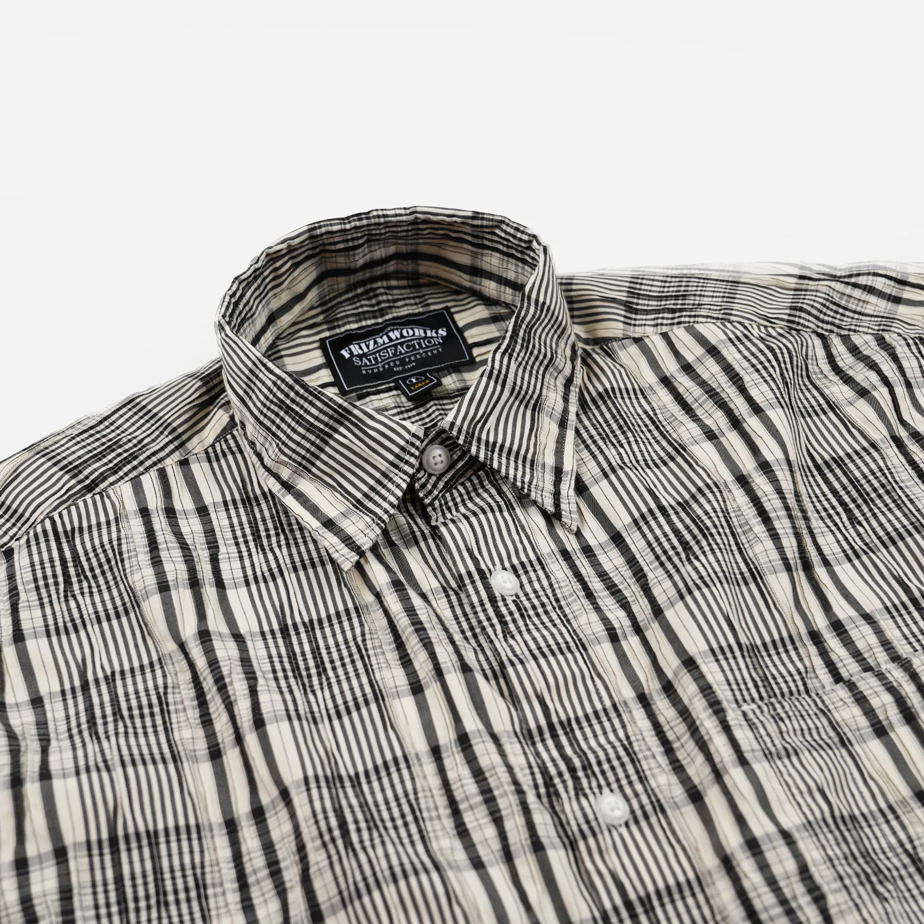 GATHERED CHECK SHIRT - BLACK sold by FrizmWORKS product image thumbnail 3