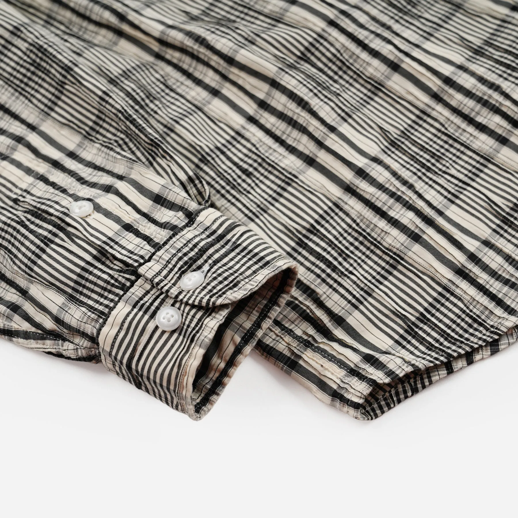 GATHERED CHECK SHIRT - BLACK sold by FrizmWORKS product image thumbnail 4