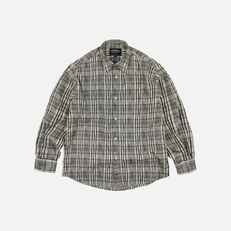 GATHERED CHECK SHIRT - BLACK made by FrizmWORKS