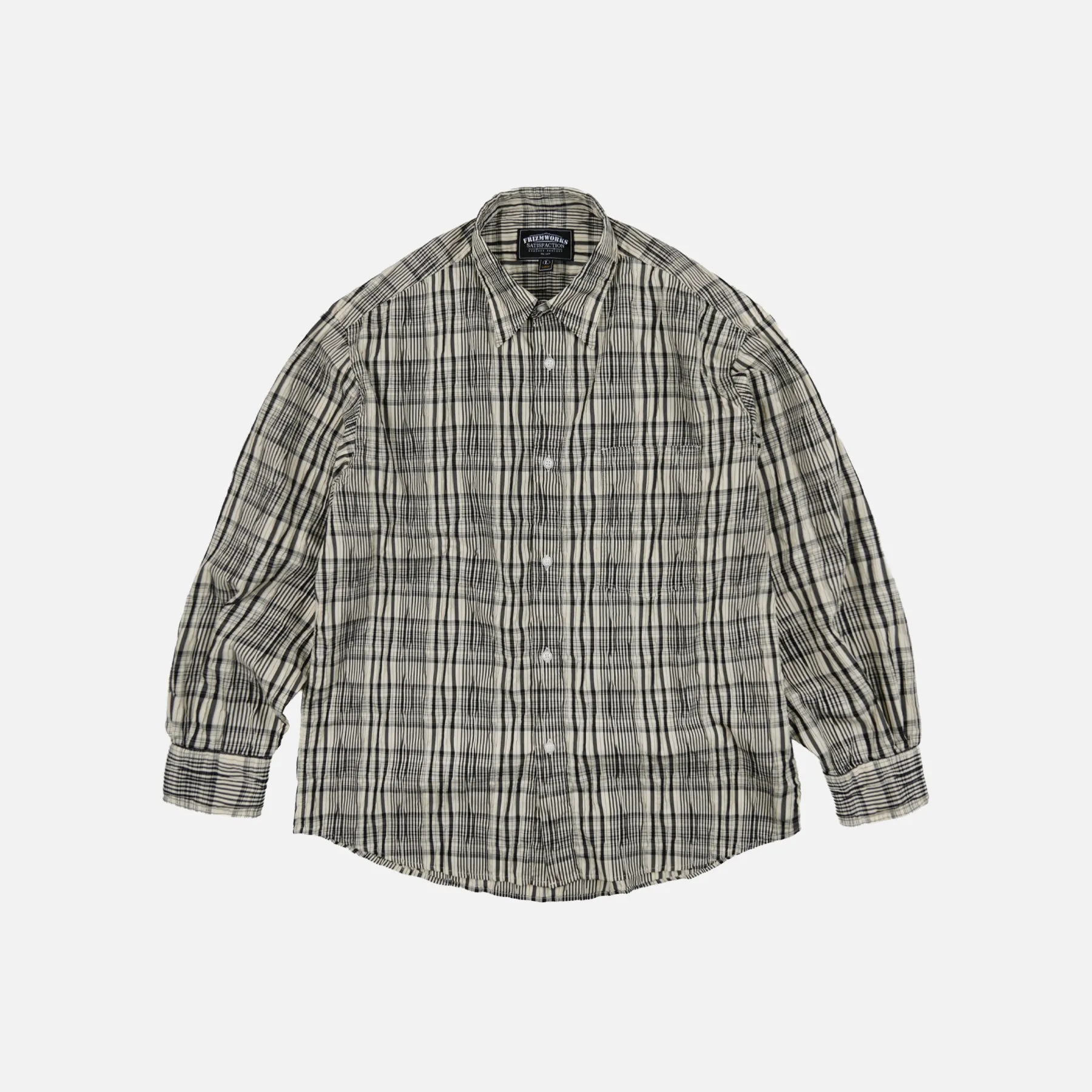 GATHERED CHECK SHIRT - BLACK sold by FrizmWORKS