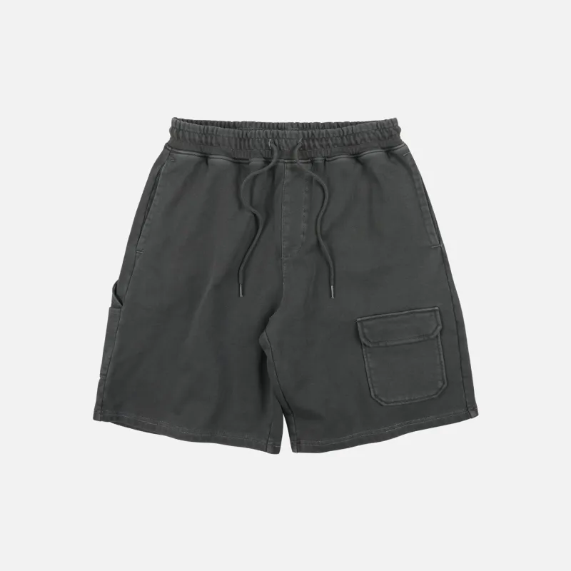 WASHED CARPENTER SWEAT SHORTS - CHARCOAL made by FrizmWORKS
