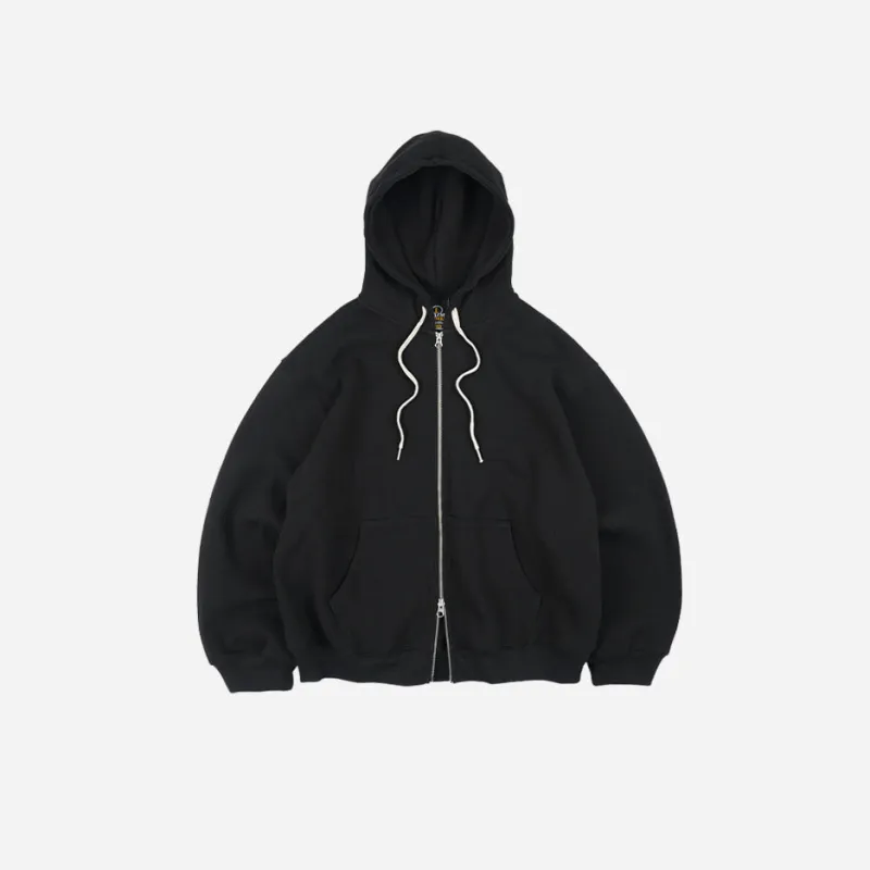 WAFFLE HOOD ZIP UP PARKA - BLACK made by FrizmWORKS