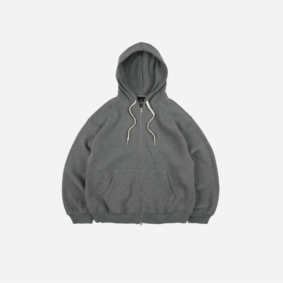 WAFFLE HOOD ZIP UP PARKA - GREY sold by FrizmWORKS
