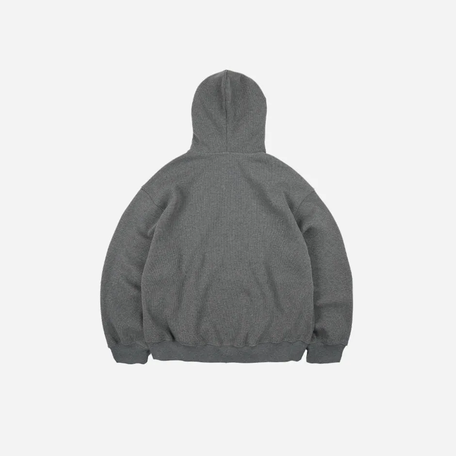 WAFFLE HOOD ZIP UP PARKA - GREY sold by FrizmWORKS product image thumbnail 2