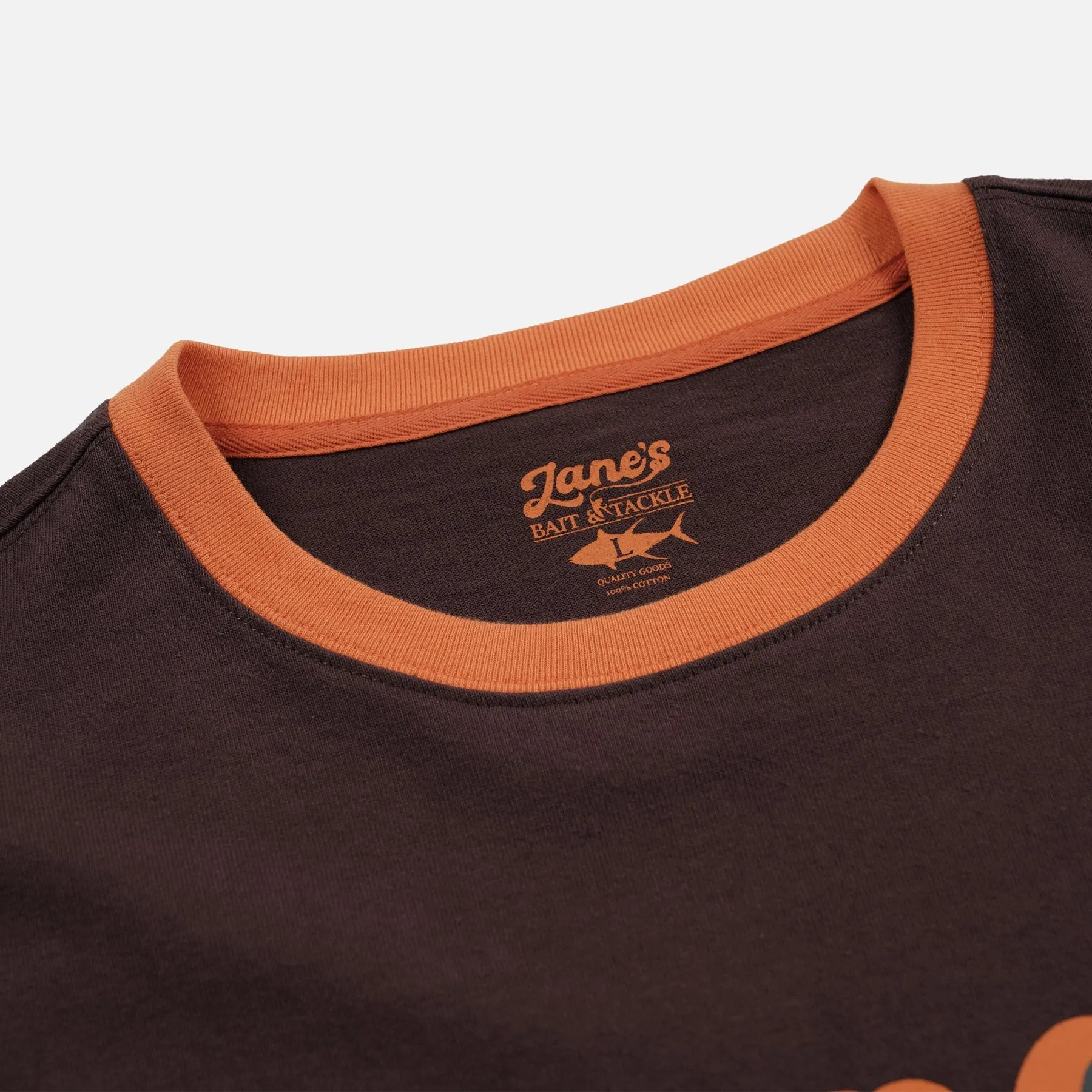 ZANE'S BAIT & TACKLE RINGER T-SHIRT - BROWN sold by FrizmWORKS product image thumbnail 3