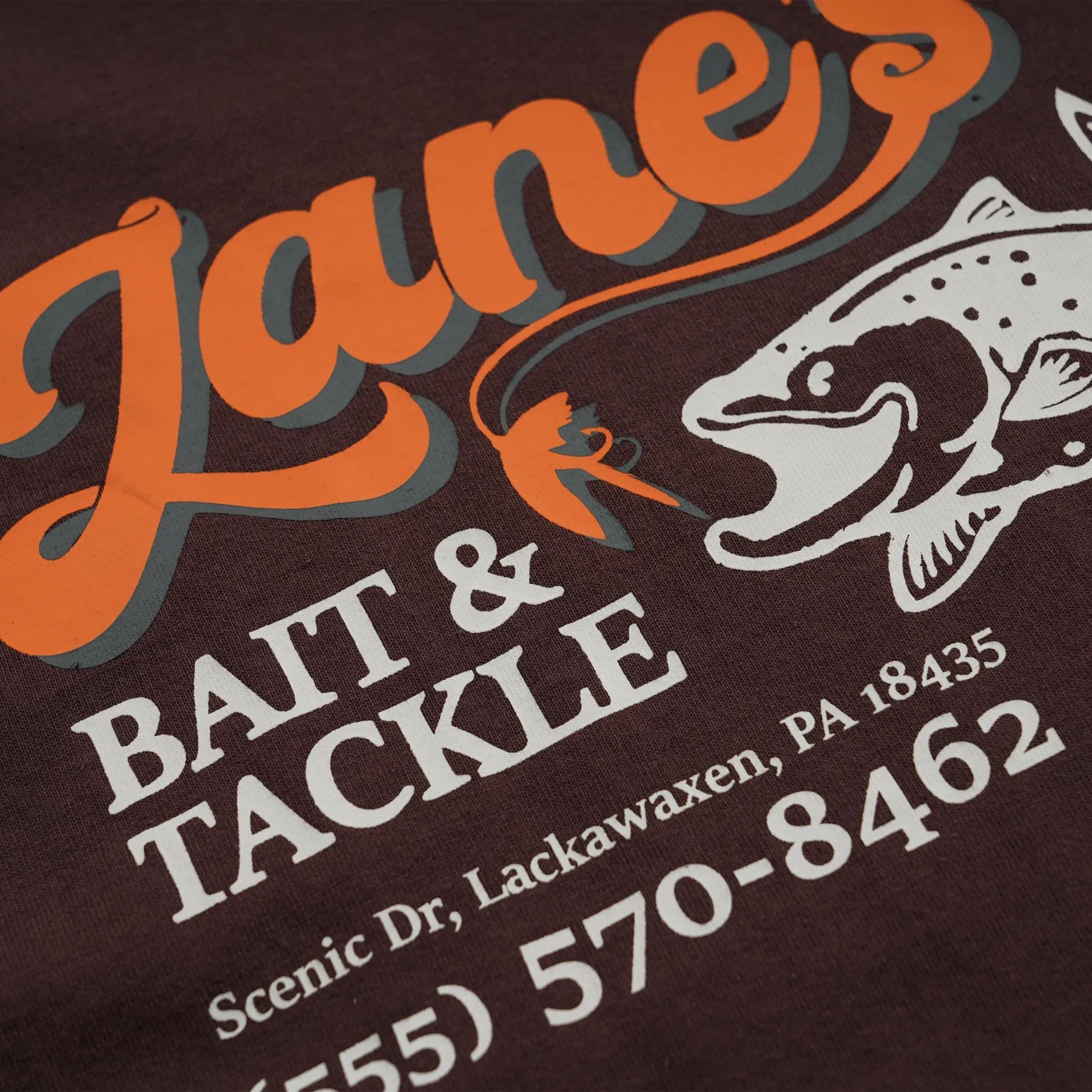 ZANE'S BAIT & TACKLE RINGER T-SHIRT - BROWN sold by FrizmWORKS product image thumbnail 4