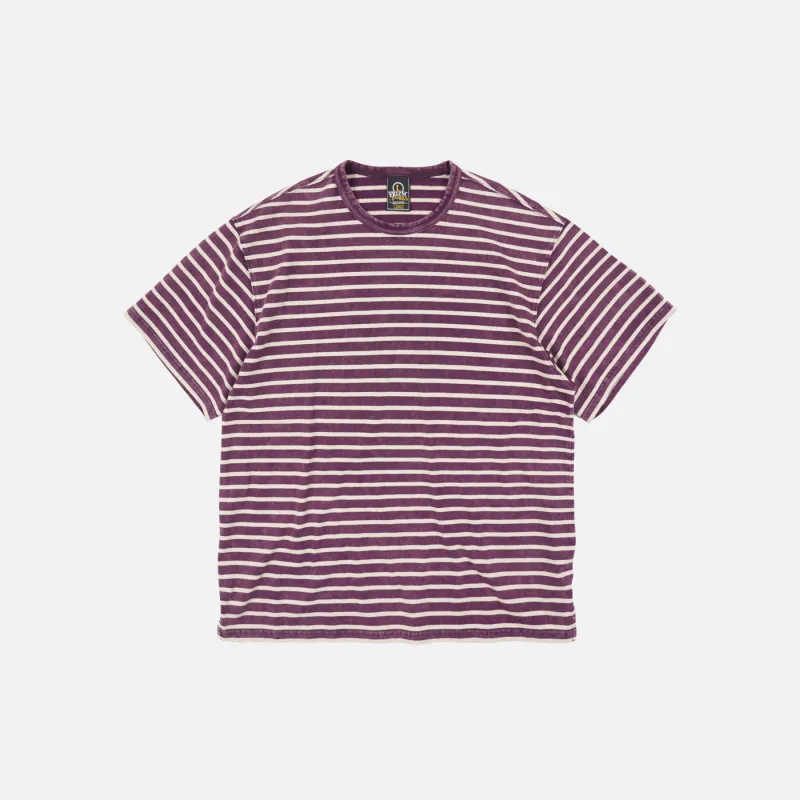 VINTAGE FADED STRIPE HALF T-SHIRT - PURPLE made by FrizmWORKS