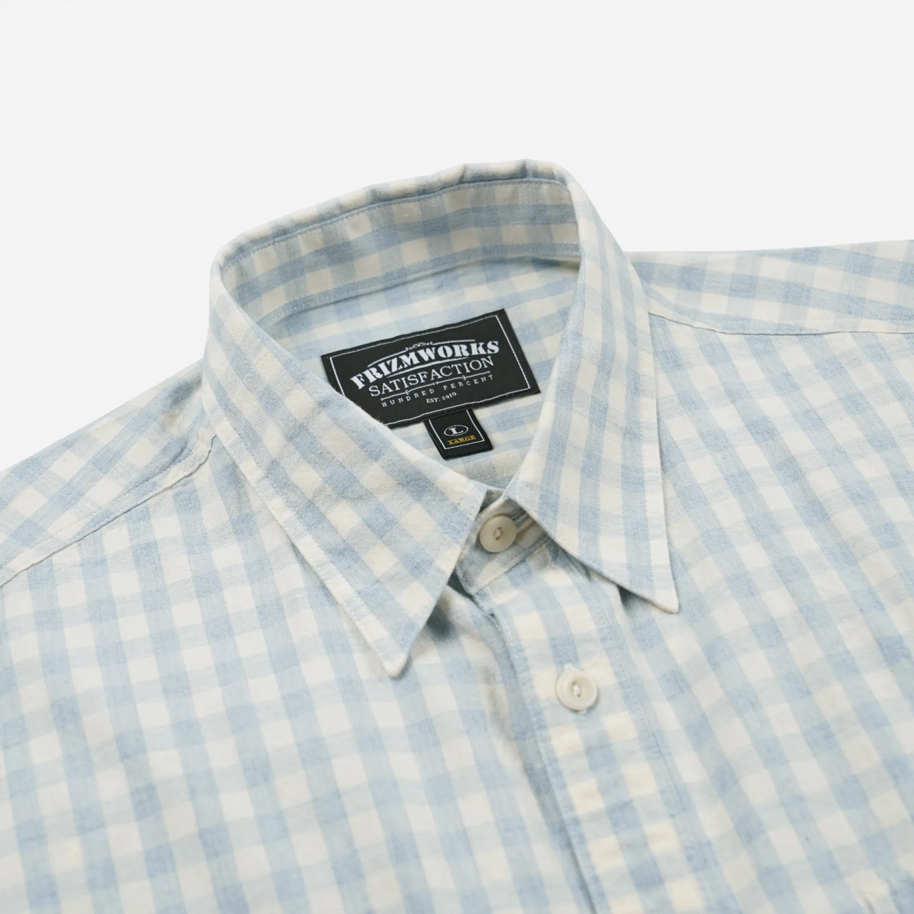 MELANGE CHECK WORK SHIRT - SKY BLUE sold by FrizmWORKS product image thumbnail 3
