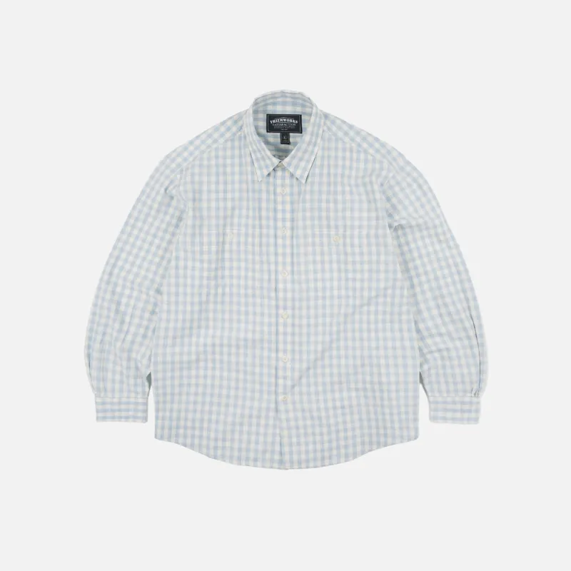 MELANGE CHECK WORK SHIRT - SKY BLUE made by FrizmWORKS
