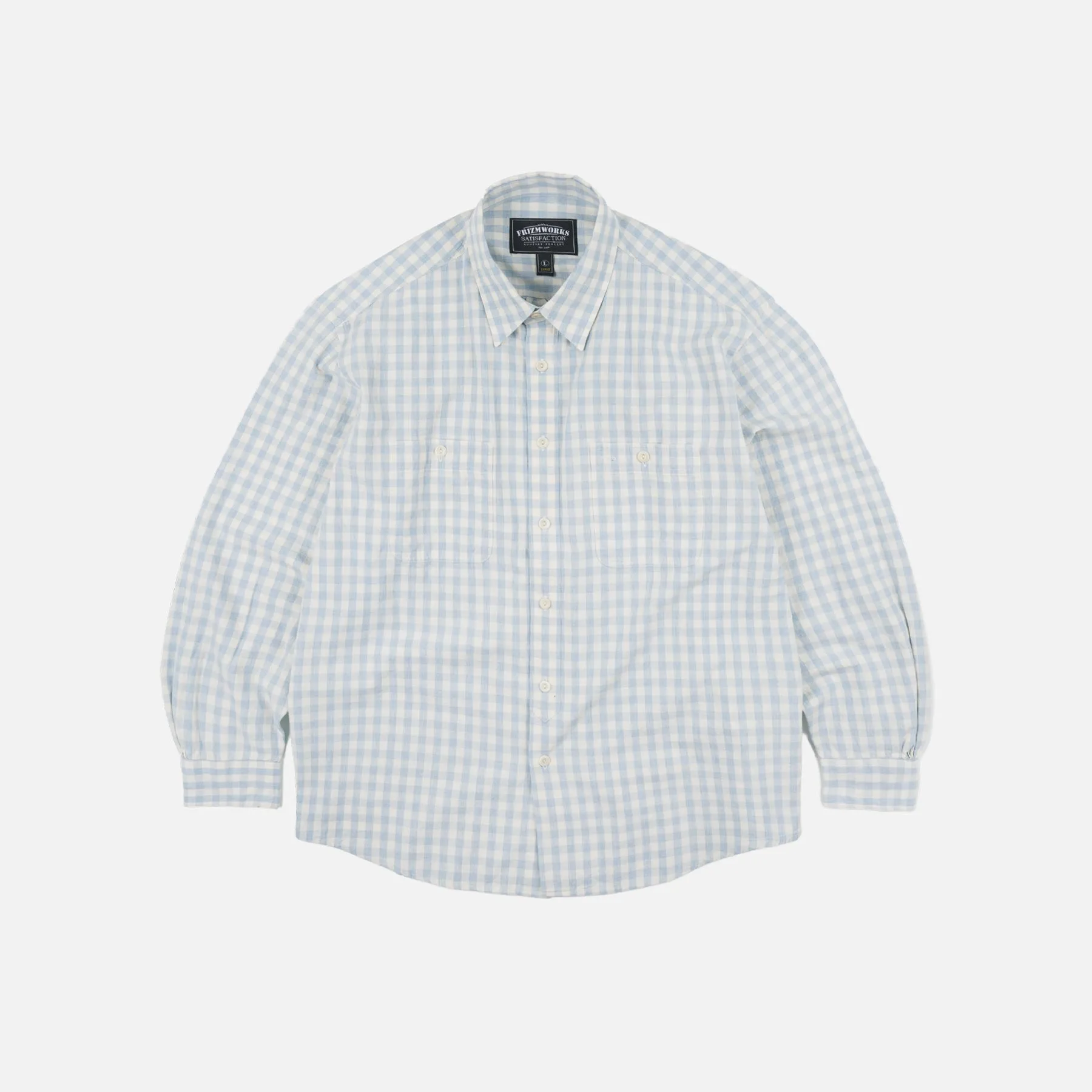 MELANGE CHECK WORK SHIRT - SKY BLUE sold by FrizmWORKS