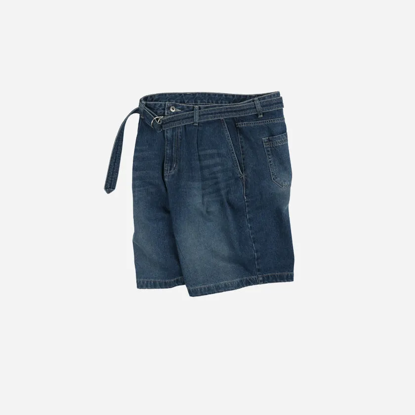 LYOCELL BELTED DENIM SHORTS - MID BLUE sold by FrizmWORKS product image thumbnail 2