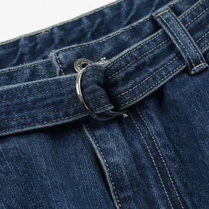 LYOCELL BELTED DENIM SHORTS - MID BLUE sold by FrizmWORKS product image thumbnail 4