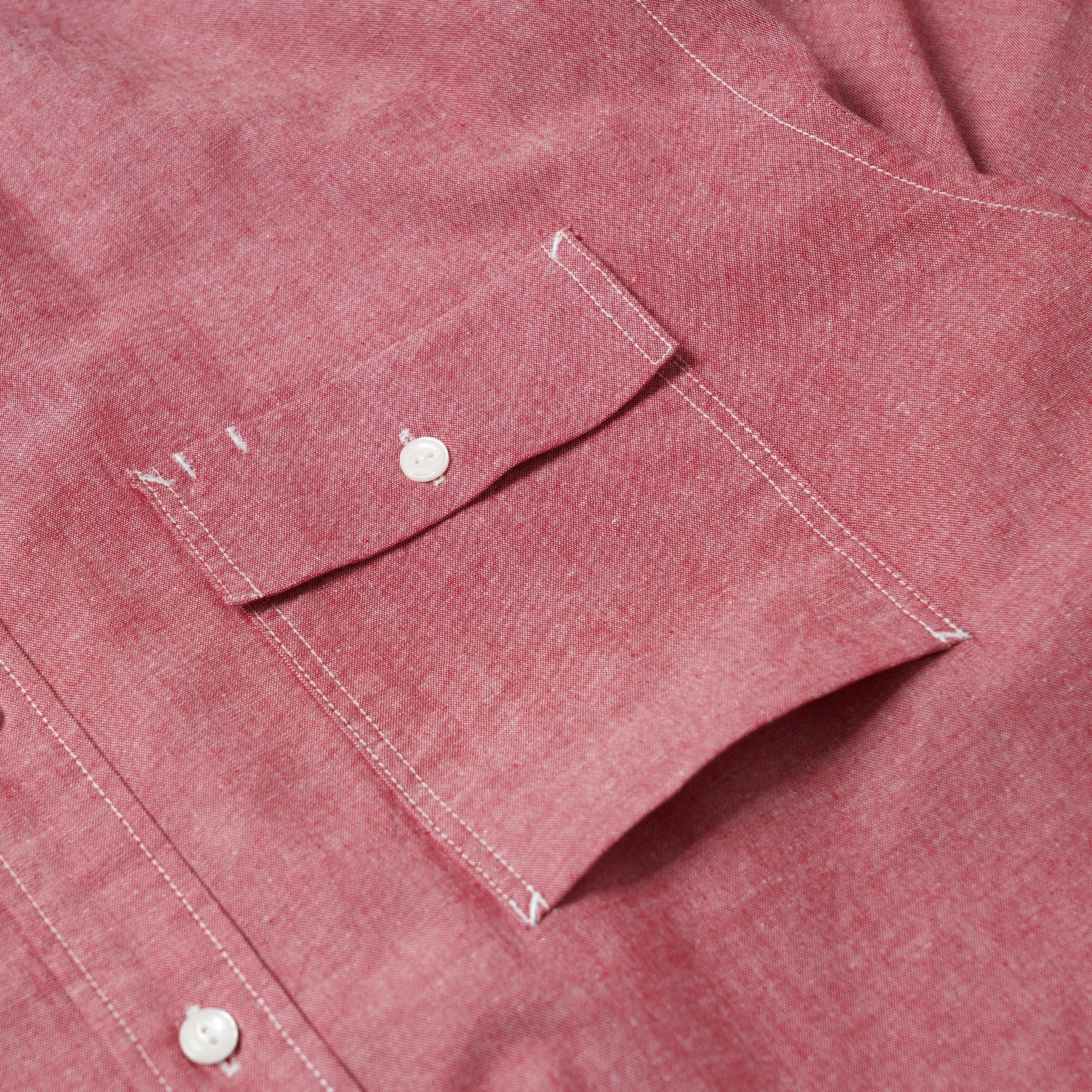 Cigarette Pocket Chambray Shirt - Red sold by FrizmWORKS product image thumbnail 5