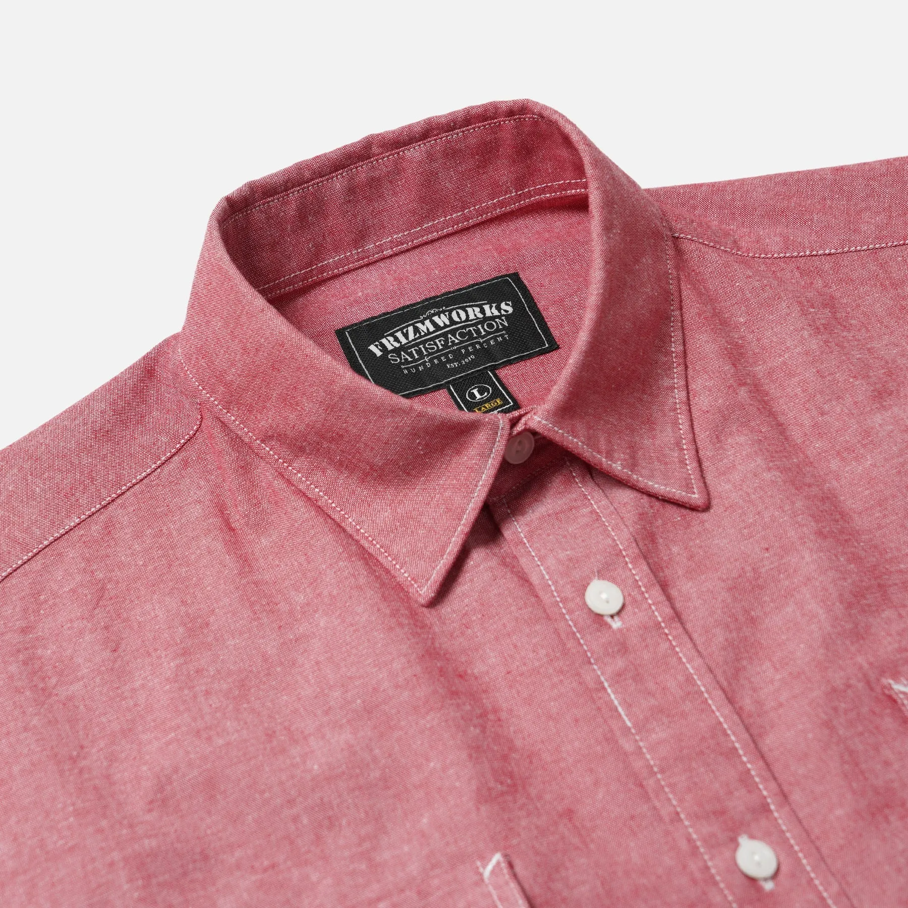 Cigarette Pocket Chambray Shirt - Red sold by FrizmWORKS product image thumbnail 3
