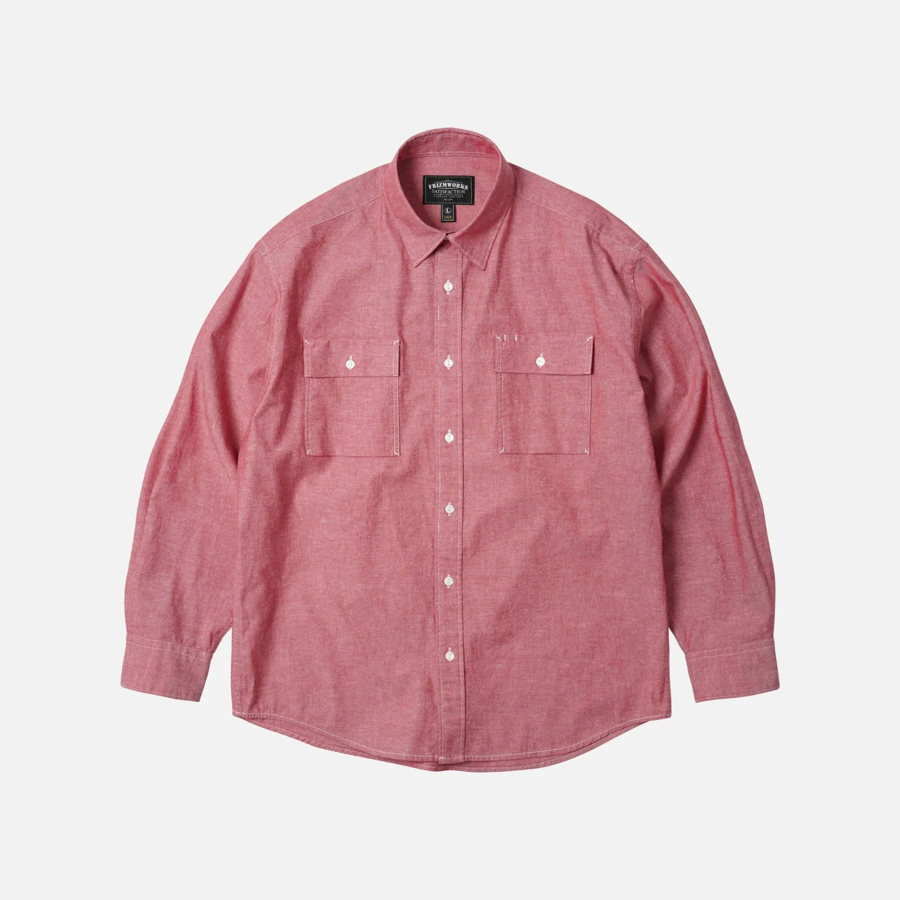 Cigarette Pocket Chambray Shirt - Red sold by FrizmWORKS