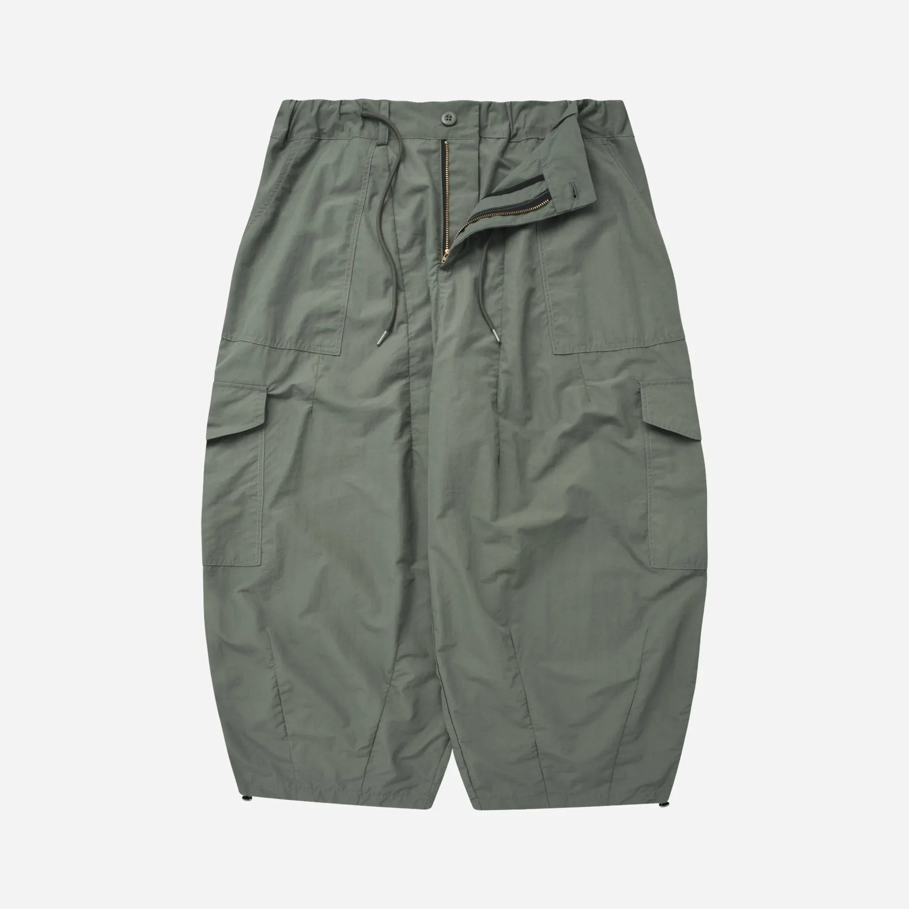 Nylon Cargo Balloon Pants - Olive sold by FrizmWORKS