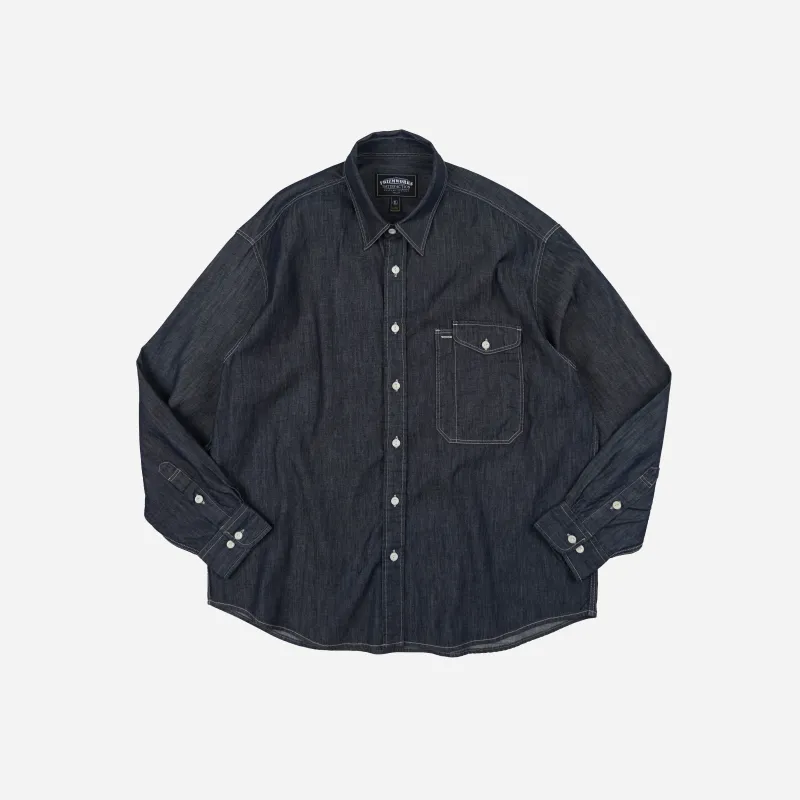 Utility Flap Pocket Denim Work Shirt - Indigo made by FrizmWORKS