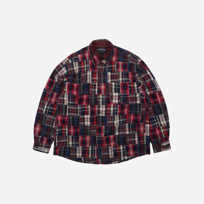 Madras Patchwork Relaxed Shirt - Wine made by FrizmWORKS