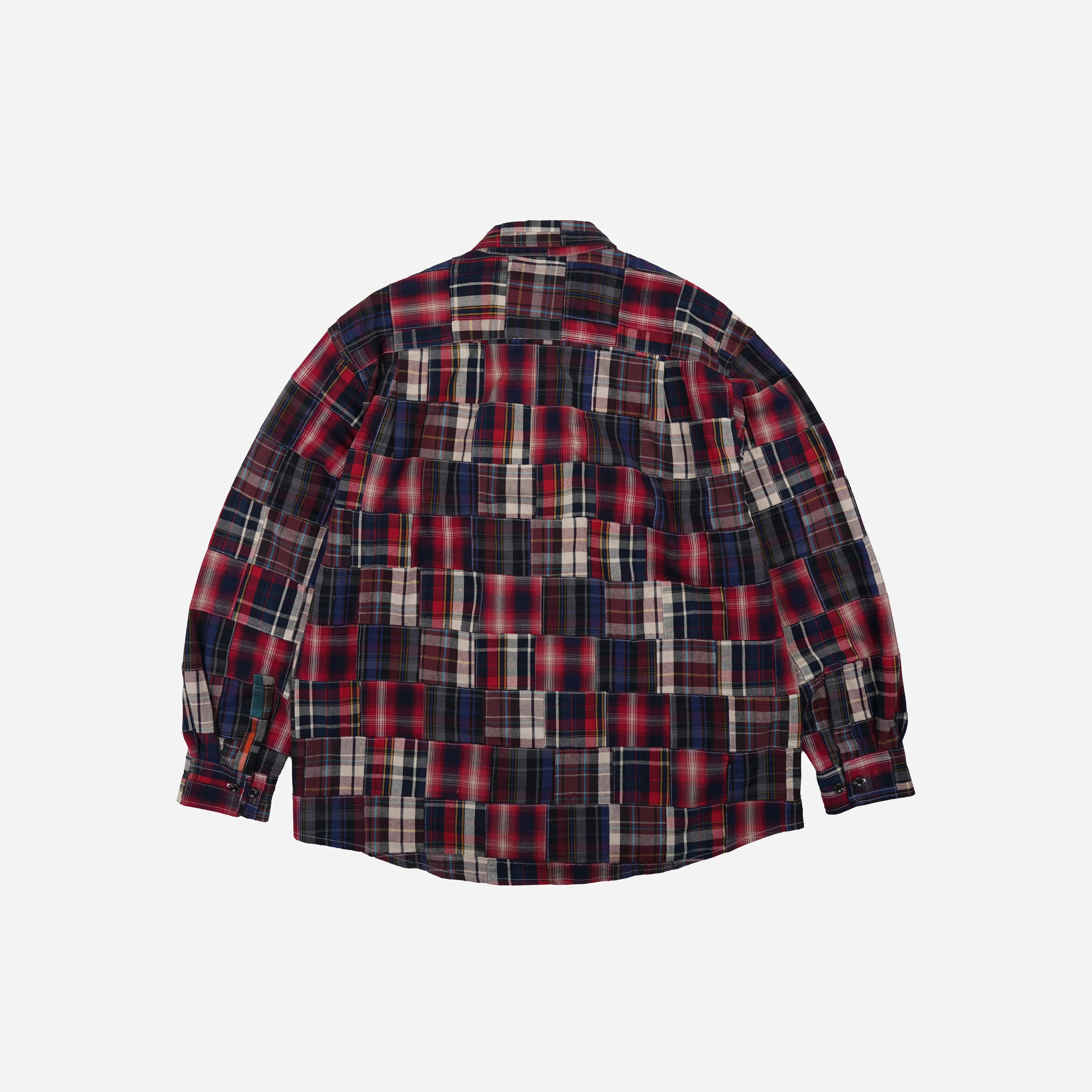 Madras Patchwork Relaxed Shirt - Wine sold by FrizmWORKS product image thumbnail 2