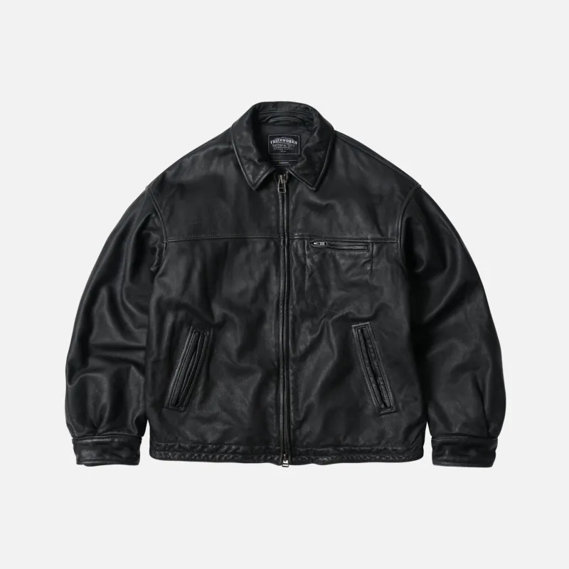 Destroyed Cowhide Leather Jacket - Black made by FrizmWORKS