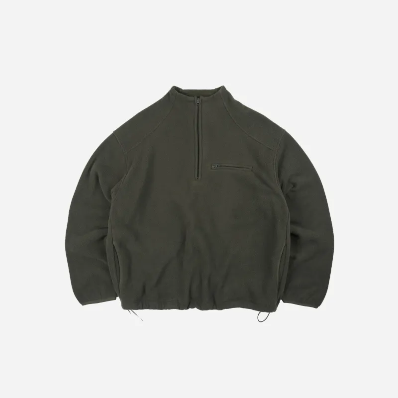 Mock Neck Fleece Anorak Parka - Dark Green made by FrizmWORKS