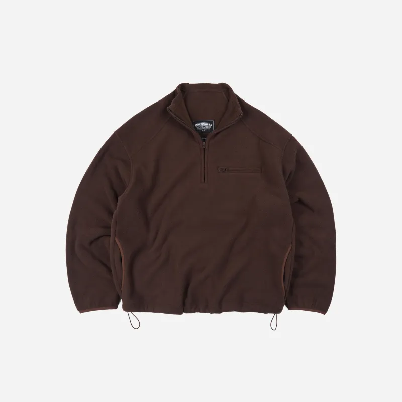 Mock Neck Fleece Anorak Parka - Brown made by FrizmWORKS