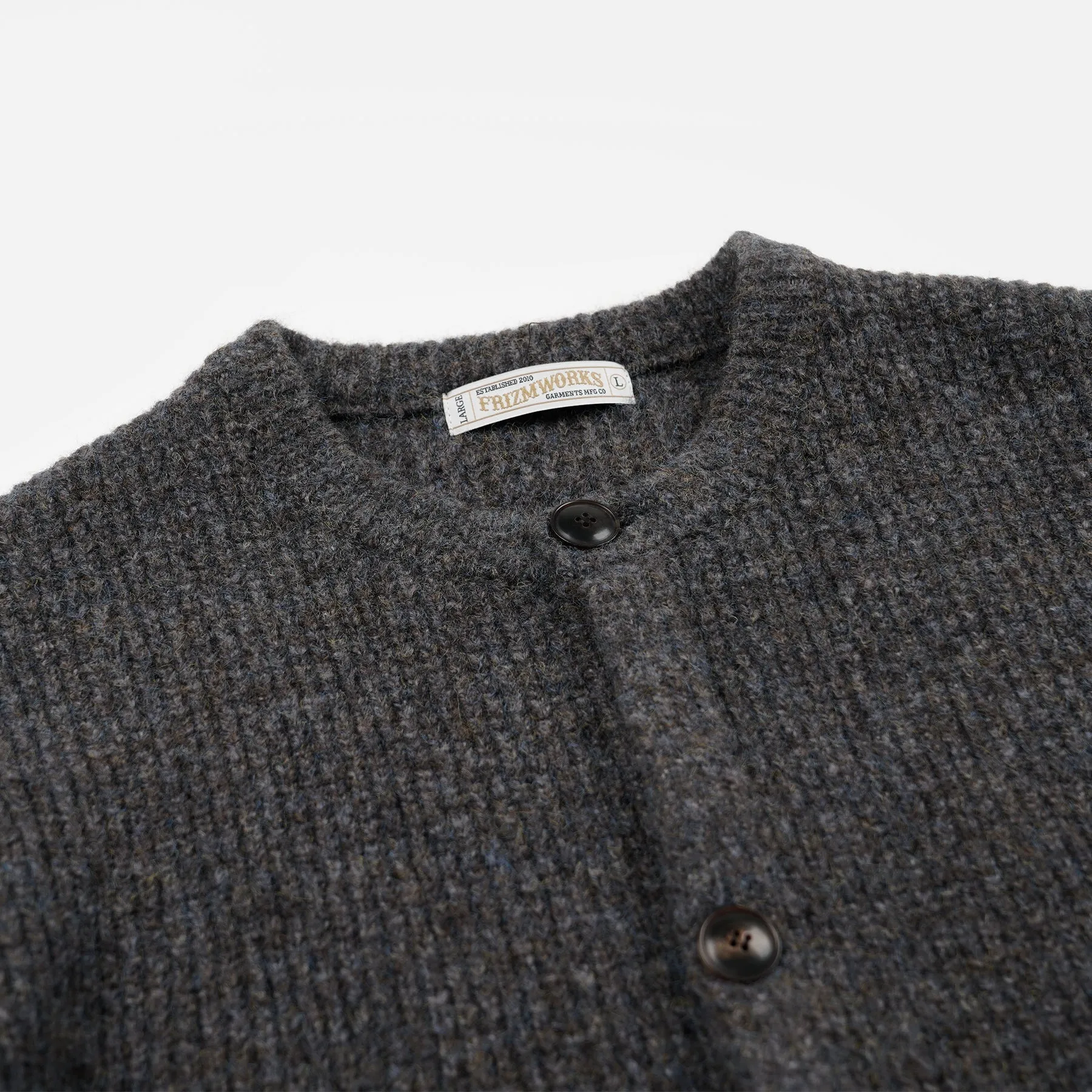Brushed Wool Round Cardigan - Brown sold by FrizmWORKS product image thumbnail 3