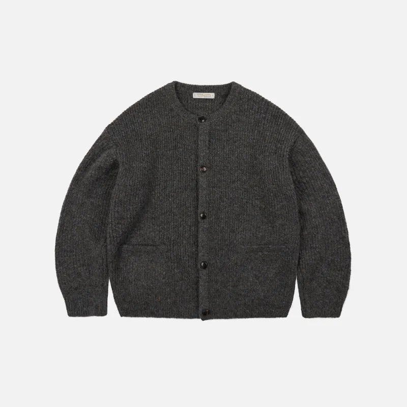Brushed Wool Round Cardigan - Brown made by FrizmWORKS