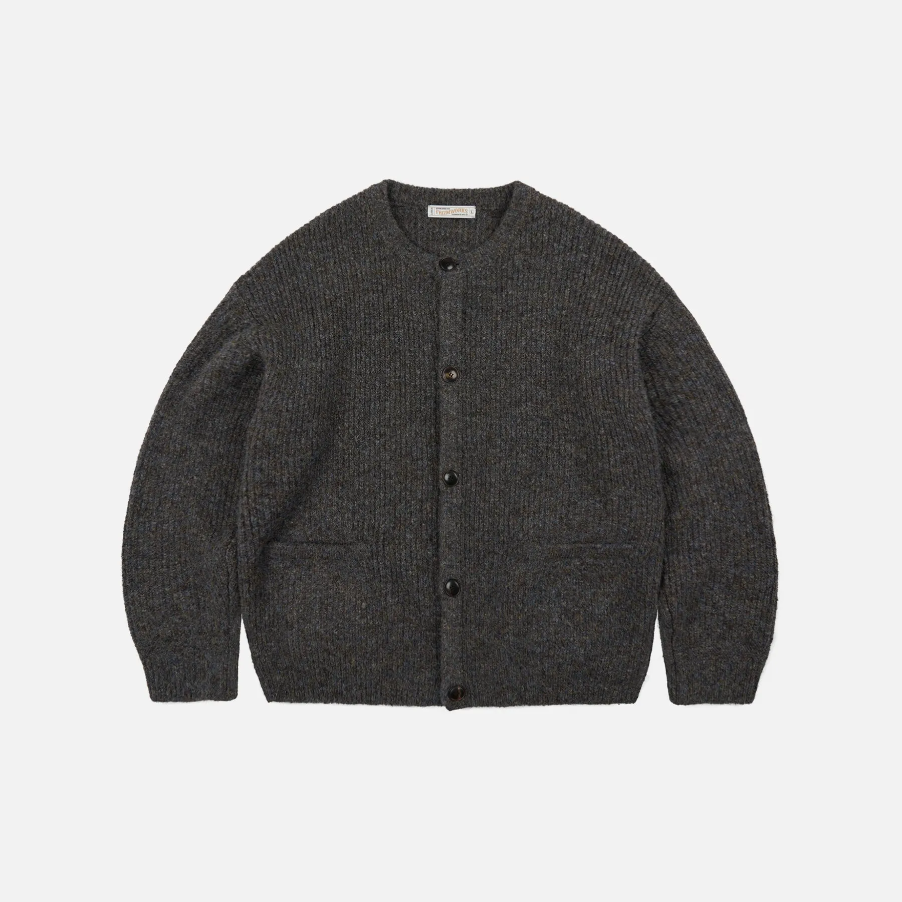 Brushed Wool Round Cardigan - Brown sold by FrizmWORKS