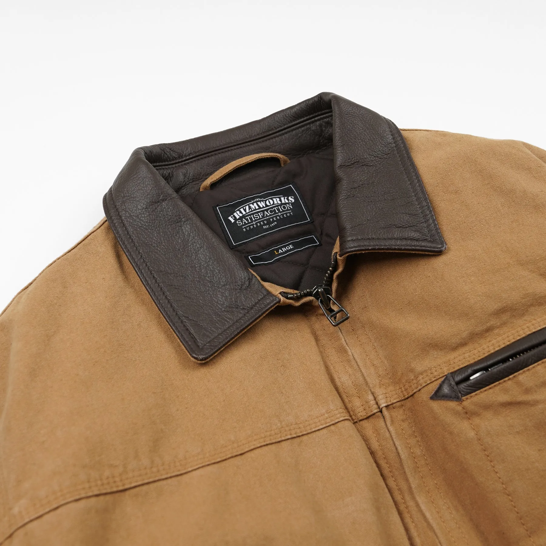 Heavy Canvas Destroyed Work Jacket - Tan sold by FrizmWORKS product image thumbnail 4