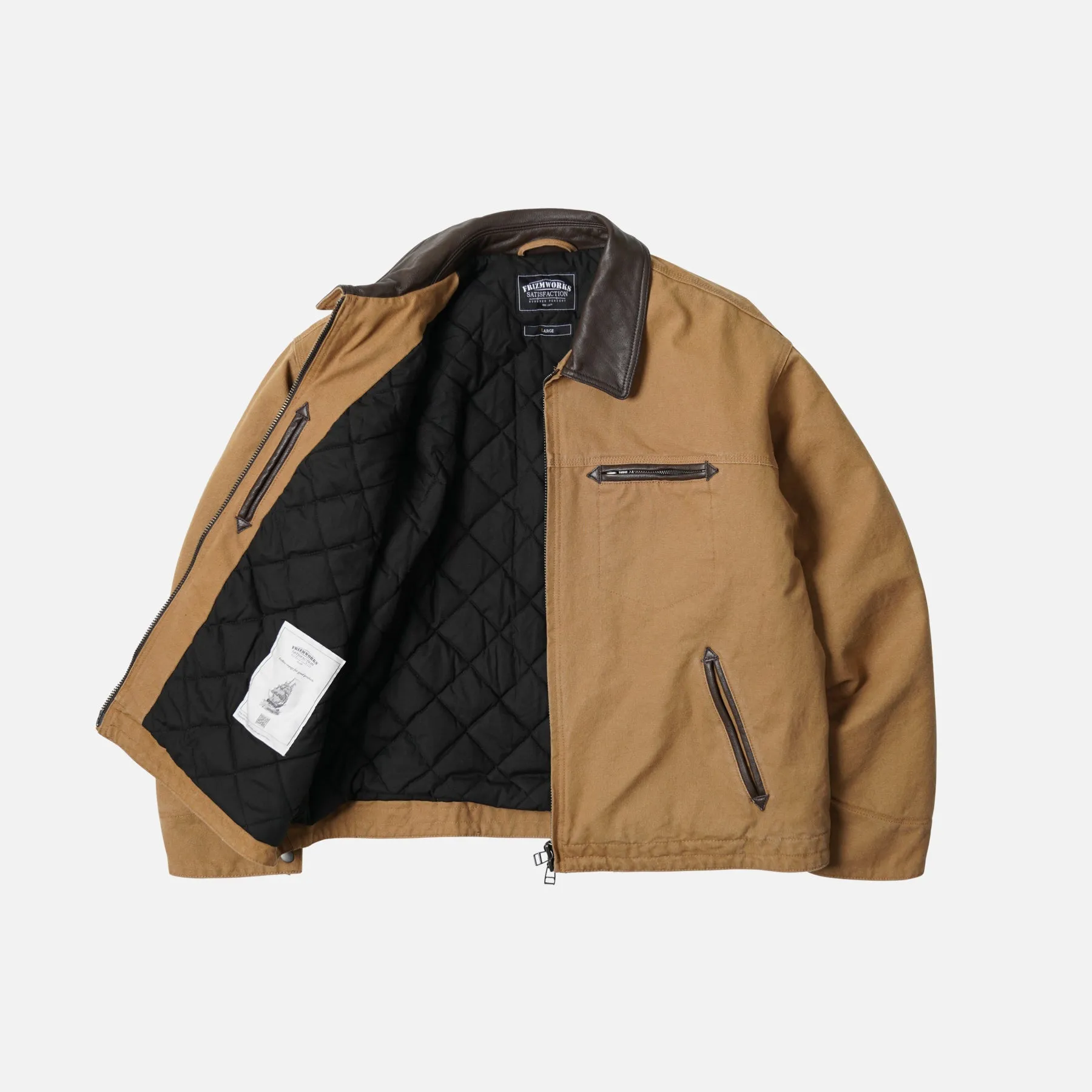 Heavy Canvas Destroyed Work Jacket - Tan sold by FrizmWORKS product image thumbnail 2