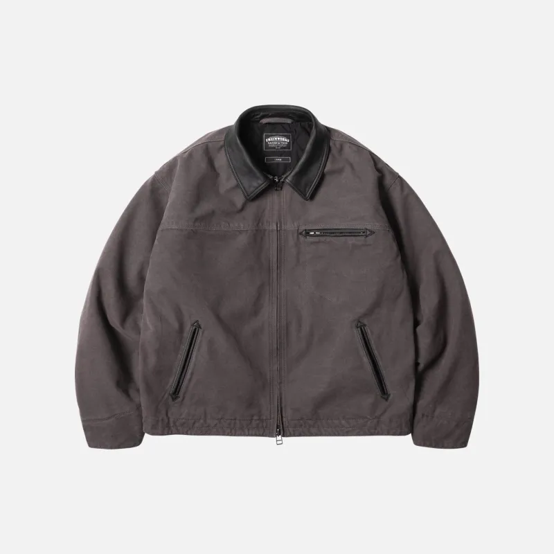 Heavy Canvas Destroyed Work Jacket - Mud made by FrizmWORKS