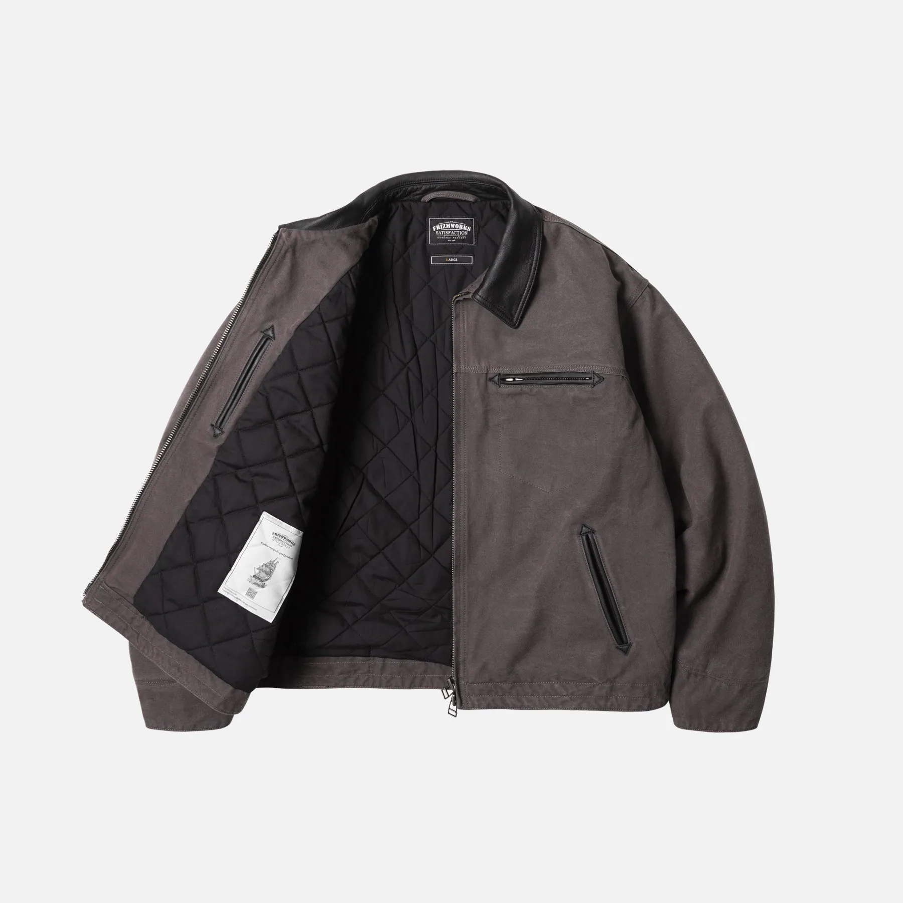 Heavy Canvas Destroyed Work Jacket - Mud sold by FrizmWORKS product image thumbnail 3