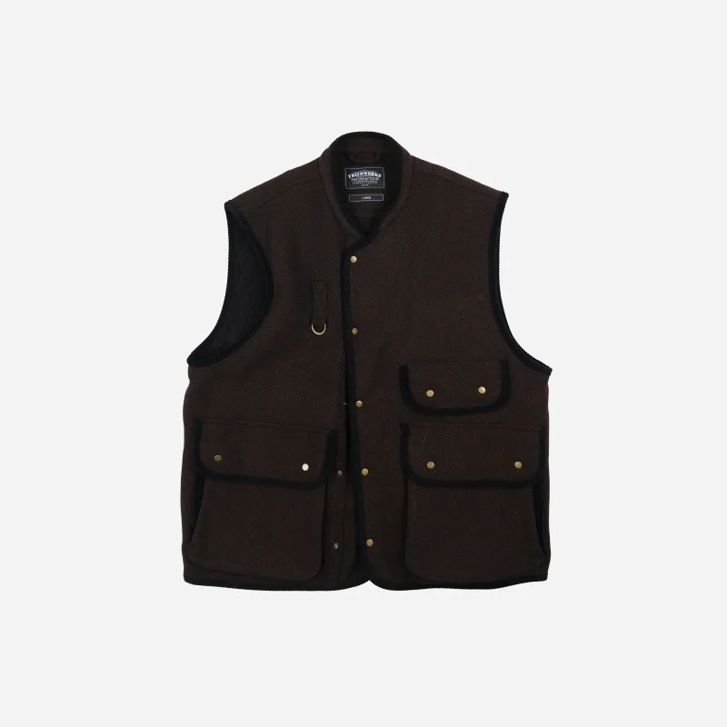 Herringbone Wool Hunting Vest - Chestnut Black made by FrizmWORKS