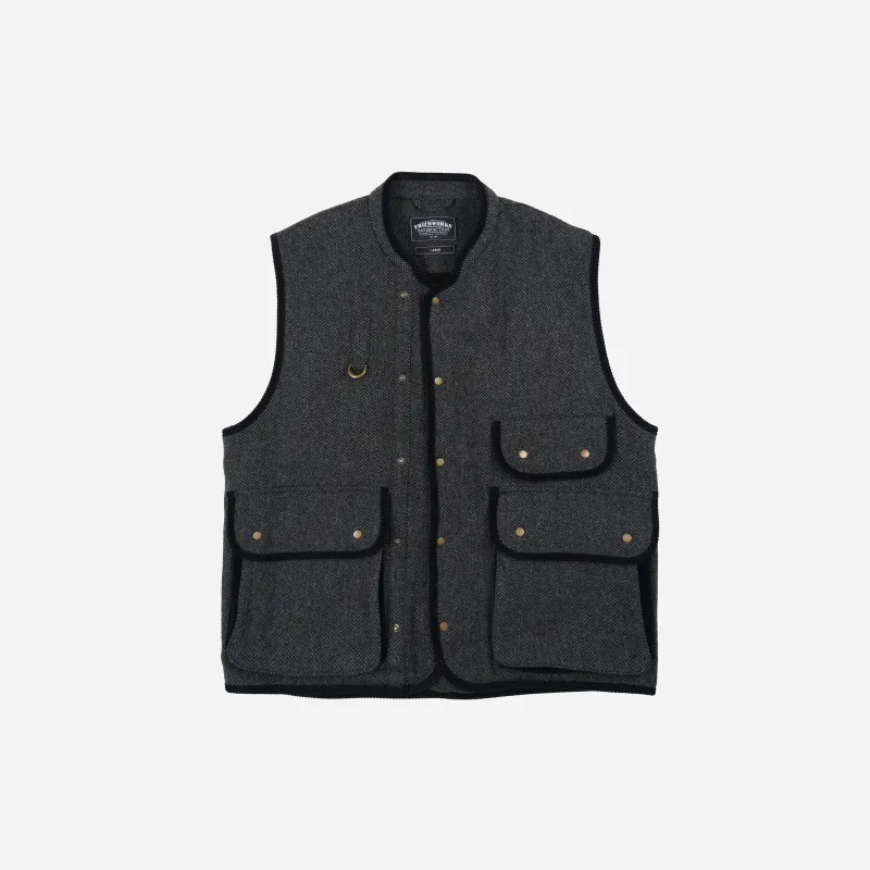 Herringbone Wool Hunting Vest - Grey Black made by FrizmWORKS