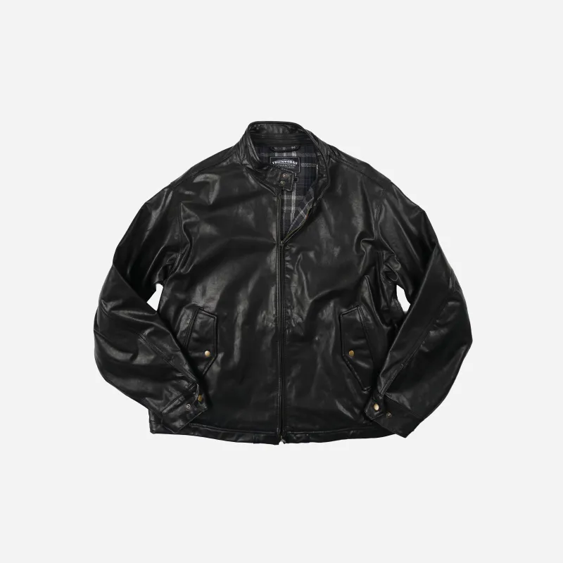 Waxed Cowhide Buddy Harrington Jacket - Black made by FrizmWORKS