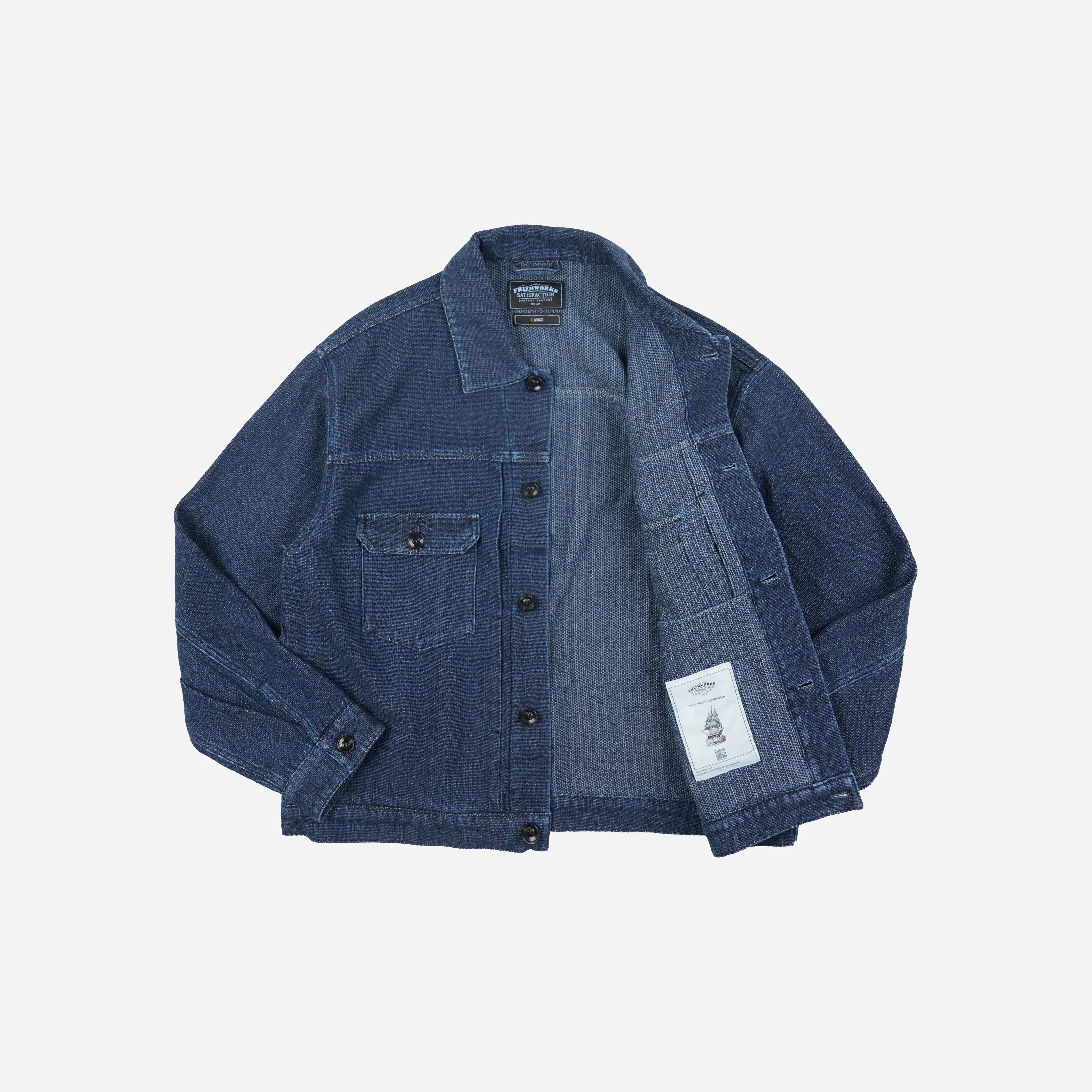 Sashiko Denim Trucker Jacket - Indigo sold by FrizmWORKS product image thumbnail 2