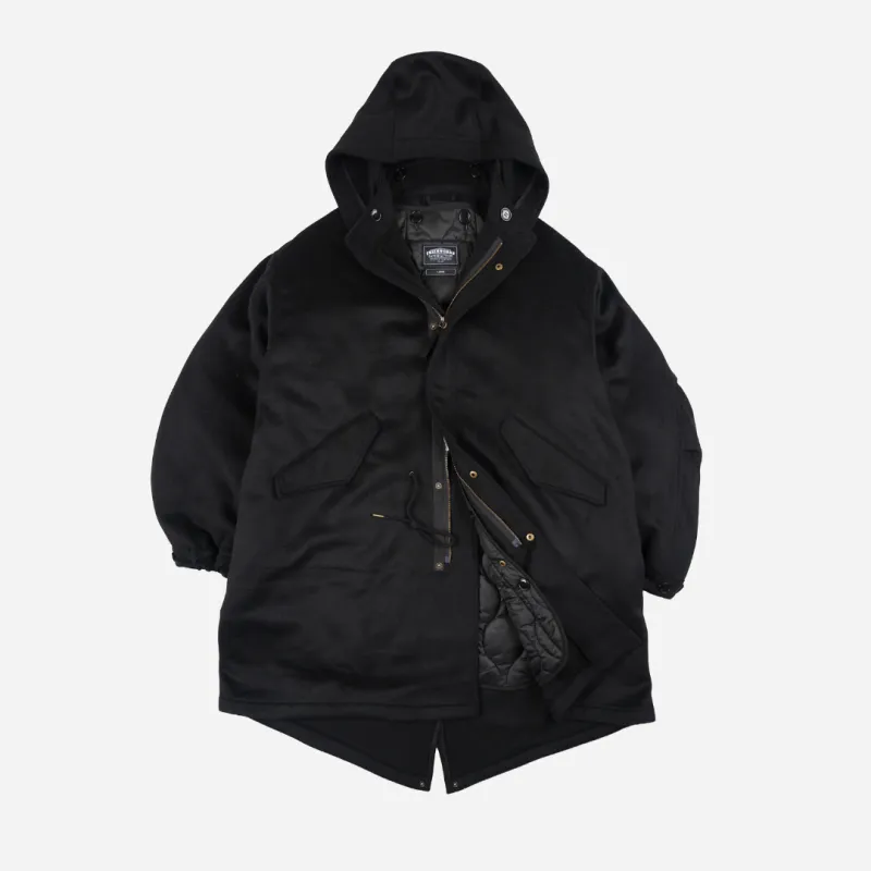 Wool Vincent Fishtail Parka - Black made by FrizmWORKS
