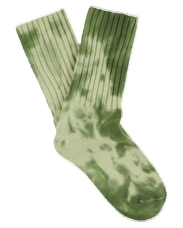 Escuyer Tie Dye Socks Olive made by Eat Dust
