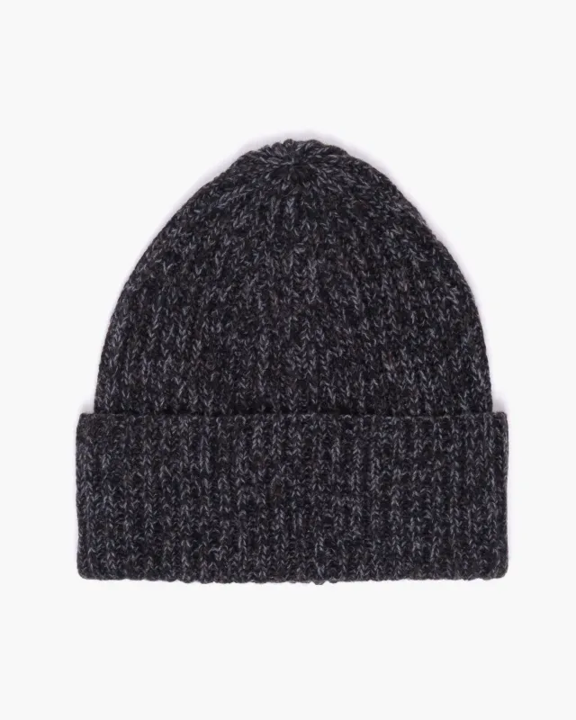 Wool Cashmere Beanie Anthracite Melange made by Eat Dust
