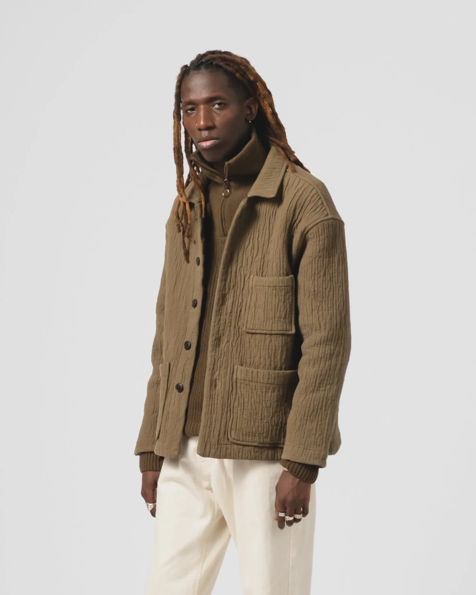 Cana Shirt Fjord Jacquard Fossil Green sold by Eat Dust product image thumbnail 3