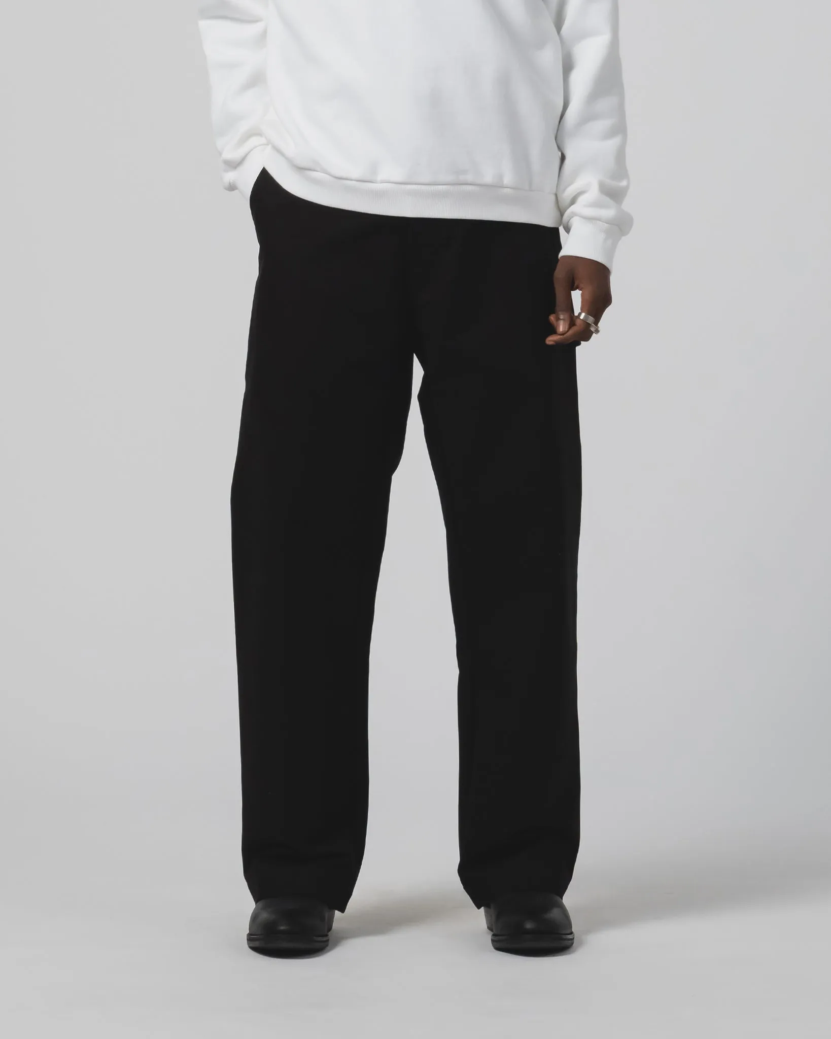 Oakland Chino + Badge Nebraska Cotton Black sold by Eat Dust