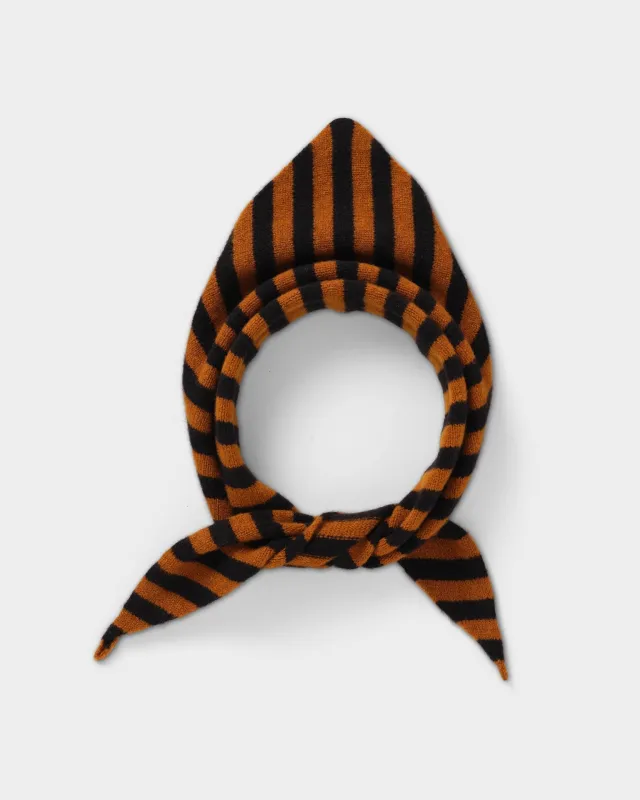 JG Stripe Triangle Neckerchief Black/Cumin sold by Eat Dust